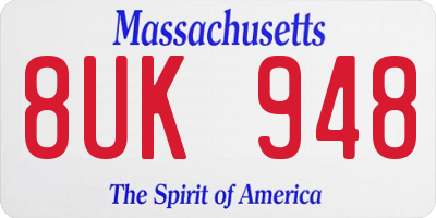 MA license plate 8UK948