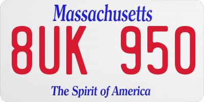 MA license plate 8UK950