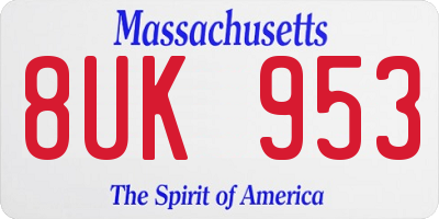 MA license plate 8UK953