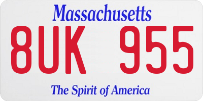 MA license plate 8UK955