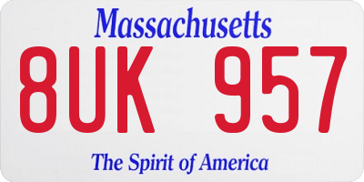 MA license plate 8UK957