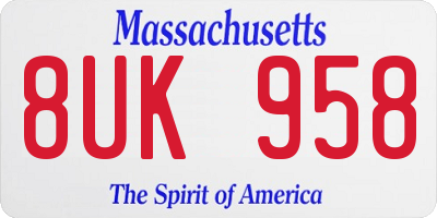 MA license plate 8UK958