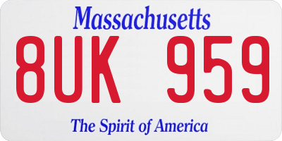 MA license plate 8UK959