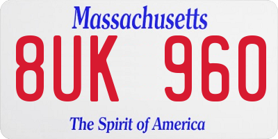 MA license plate 8UK960