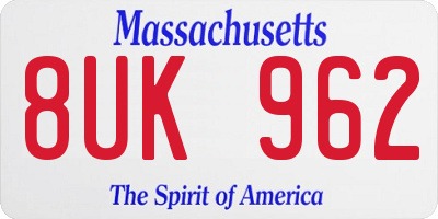 MA license plate 8UK962
