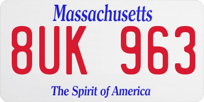 MA license plate 8UK963