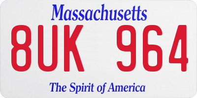 MA license plate 8UK964