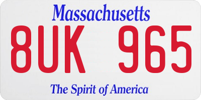 MA license plate 8UK965