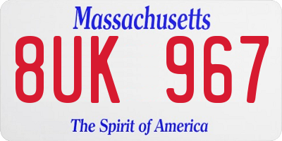 MA license plate 8UK967