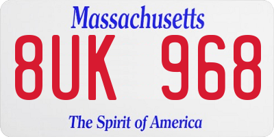 MA license plate 8UK968