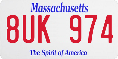 MA license plate 8UK974