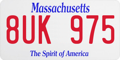 MA license plate 8UK975