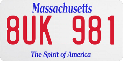 MA license plate 8UK981