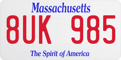 MA license plate 8UK985