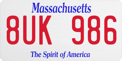 MA license plate 8UK986