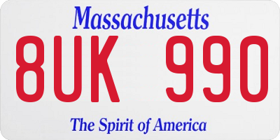MA license plate 8UK990