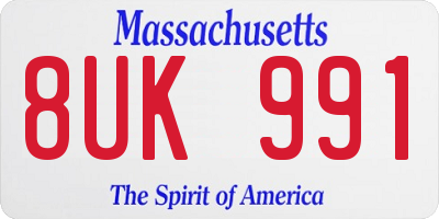 MA license plate 8UK991