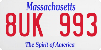 MA license plate 8UK993