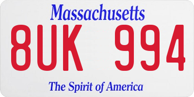 MA license plate 8UK994