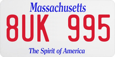 MA license plate 8UK995