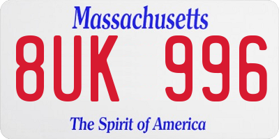 MA license plate 8UK996