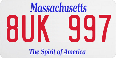MA license plate 8UK997