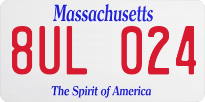 MA license plate 8UL024