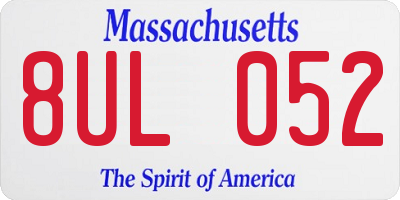 MA license plate 8UL052
