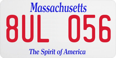 MA license plate 8UL056