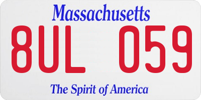 MA license plate 8UL059