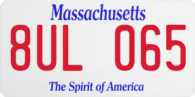MA license plate 8UL065