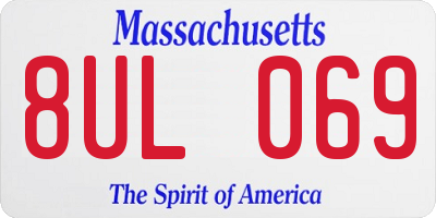 MA license plate 8UL069