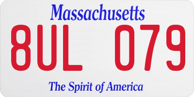 MA license plate 8UL079