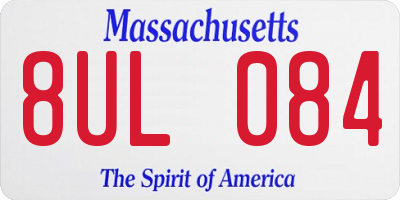 MA license plate 8UL084