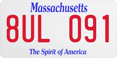 MA license plate 8UL091