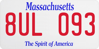 MA license plate 8UL093