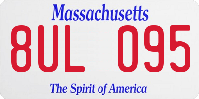 MA license plate 8UL095
