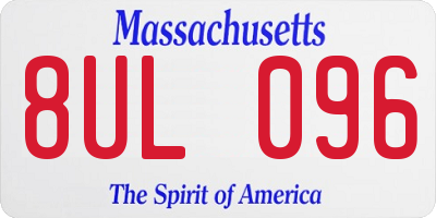 MA license plate 8UL096