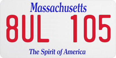 MA license plate 8UL105
