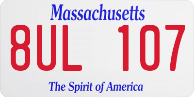 MA license plate 8UL107