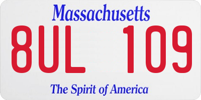 MA license plate 8UL109