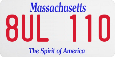 MA license plate 8UL110