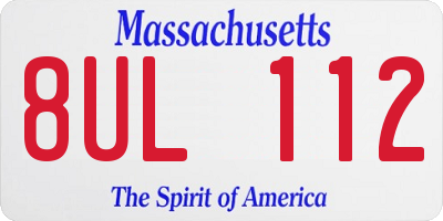MA license plate 8UL112