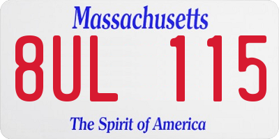 MA license plate 8UL115