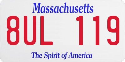 MA license plate 8UL119