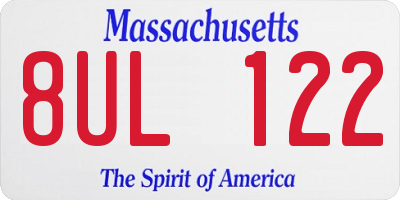 MA license plate 8UL122