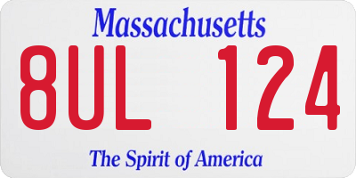 MA license plate 8UL124