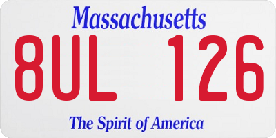 MA license plate 8UL126