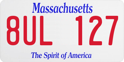 MA license plate 8UL127