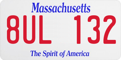 MA license plate 8UL132